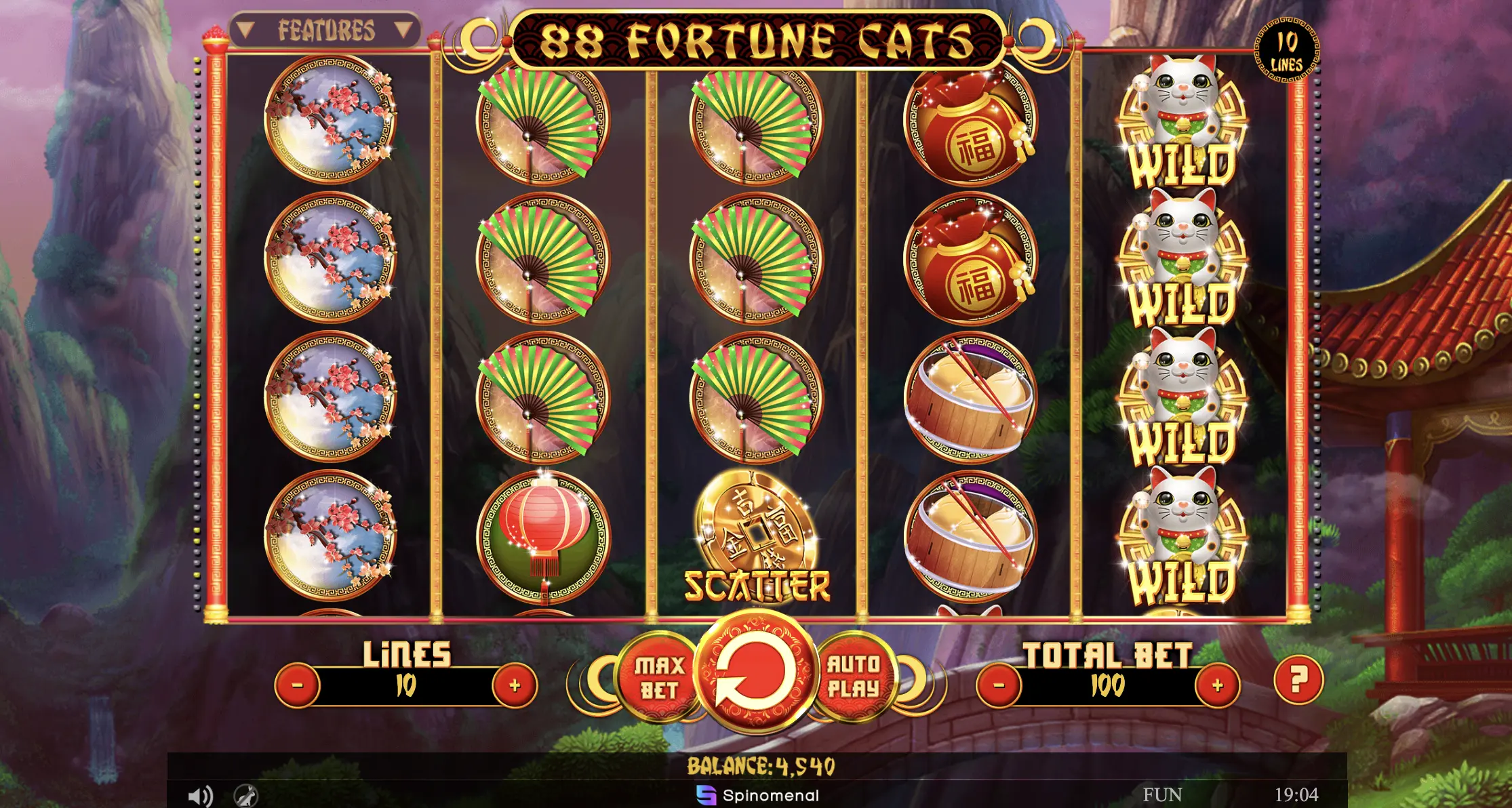 Play 88 Fortune Cats bonuses
