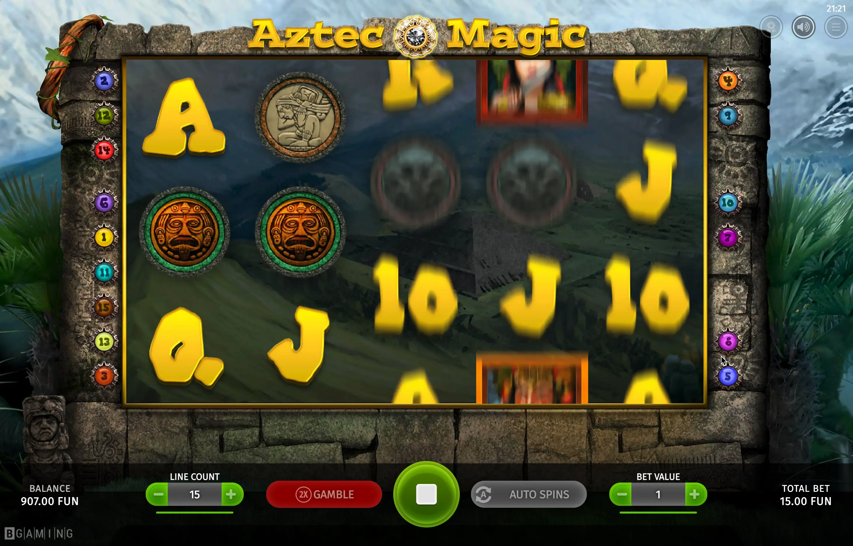 Aztec Magic slot bets