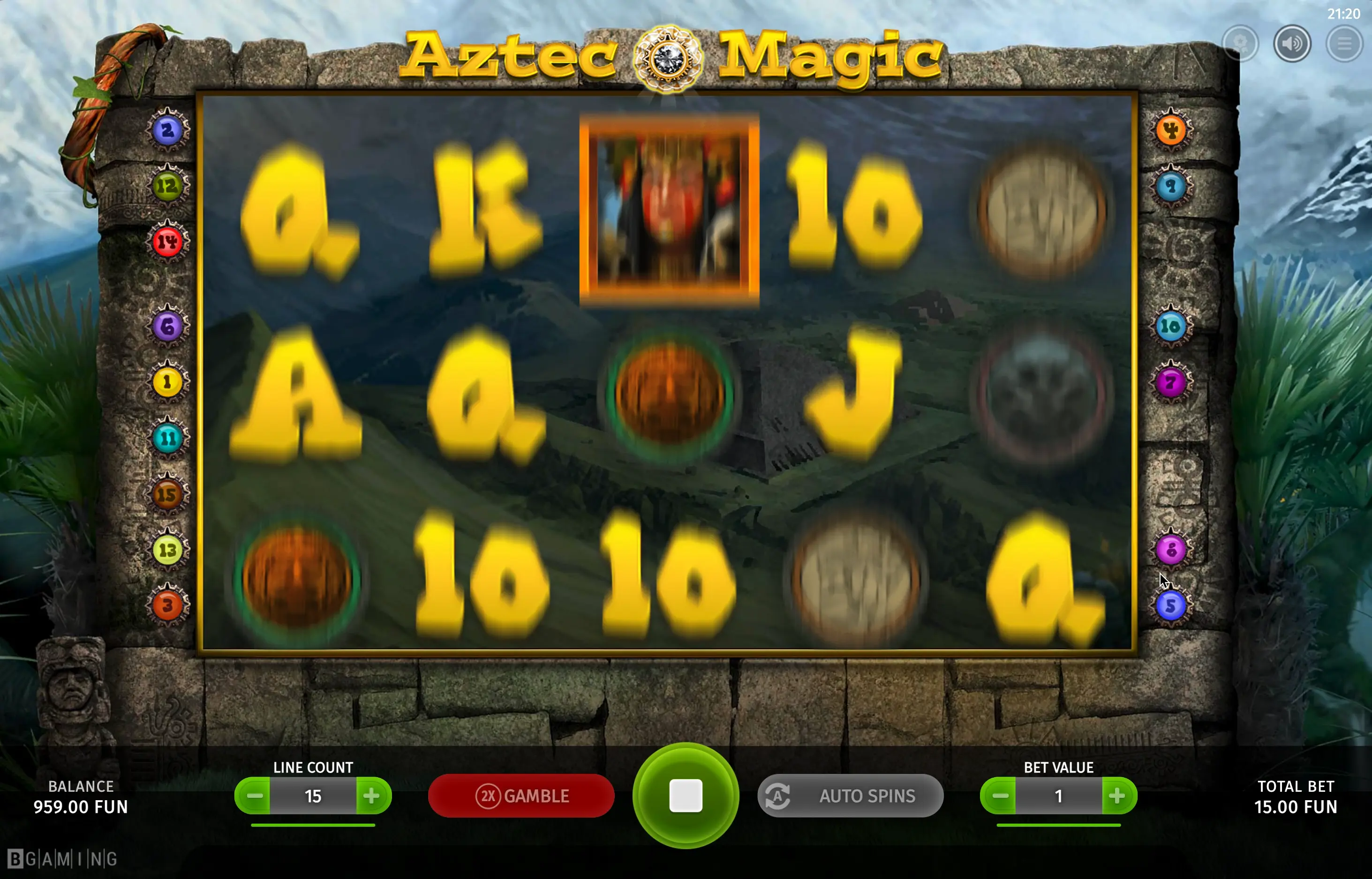 Play Aztec Magic bonuses