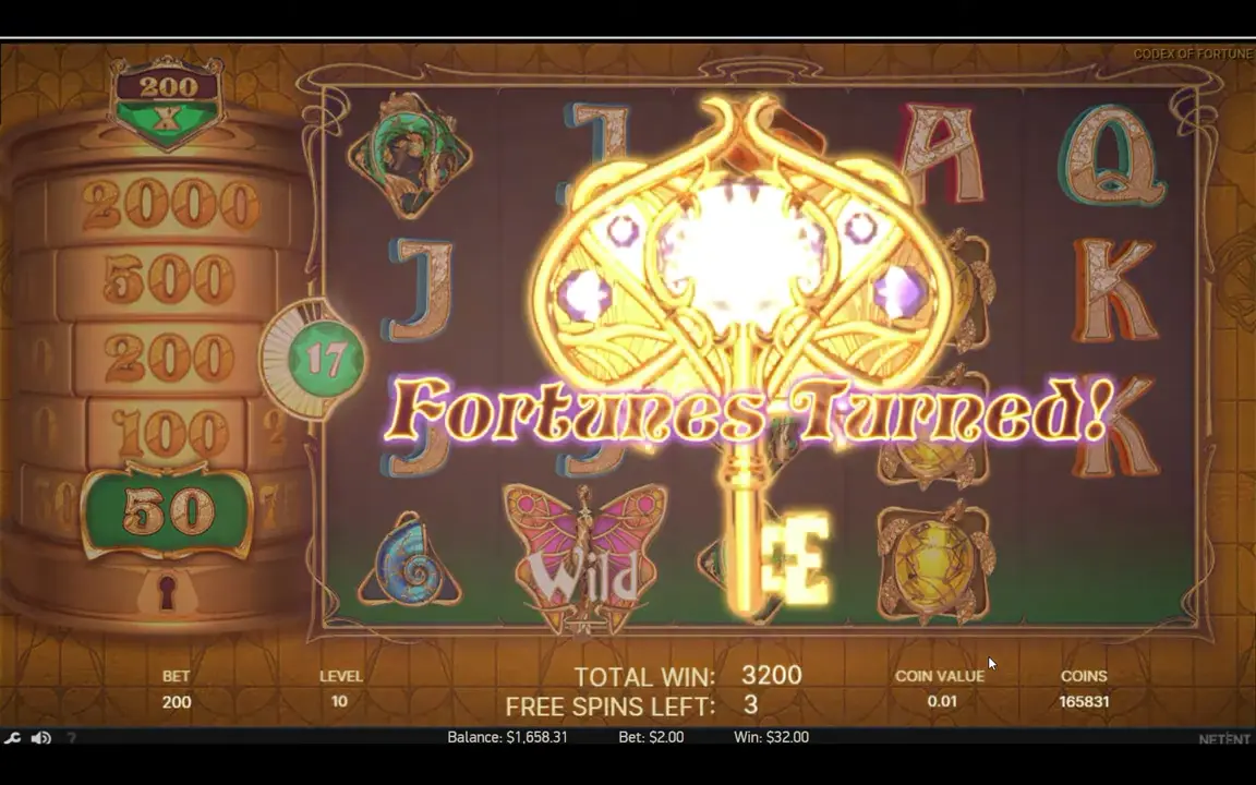 Codex of Fortune slot bets
