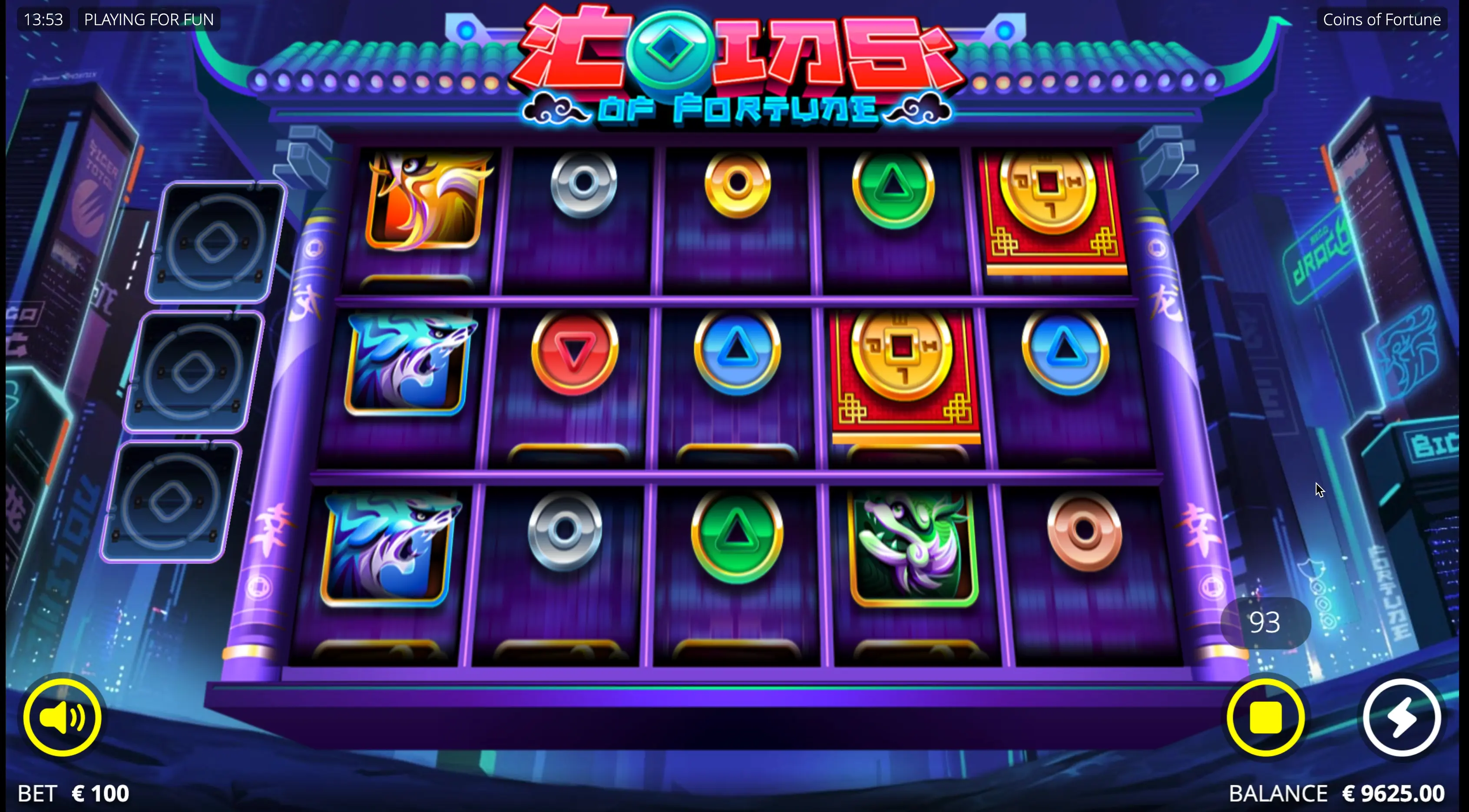 Coins Of Fortune slot bets