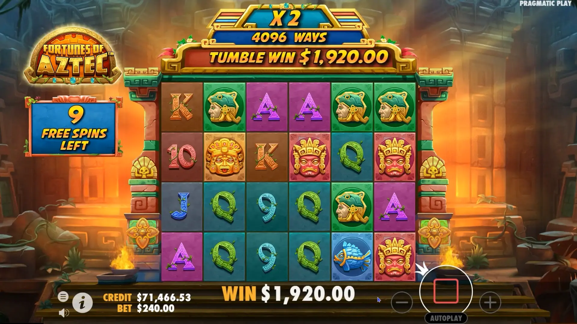 Play Fortunes of Aztec bonuses