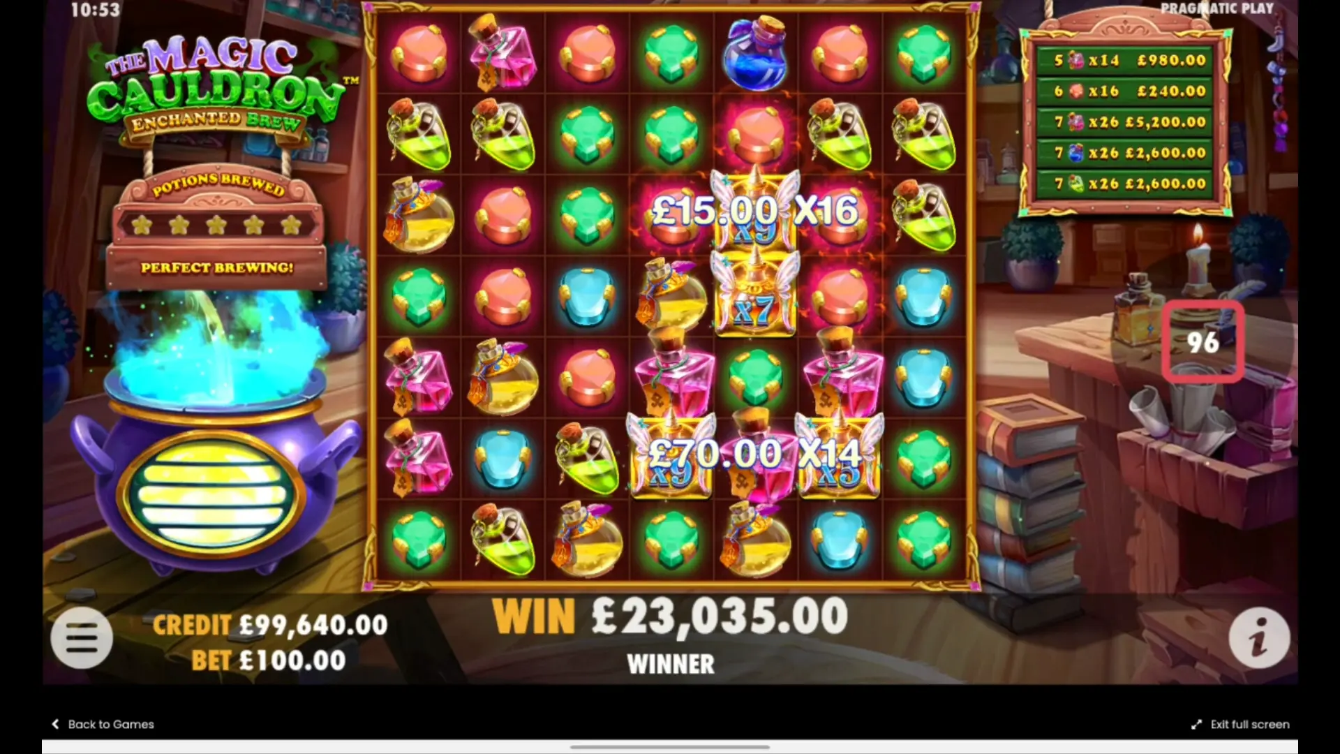 Game for money The Magic Cauldron