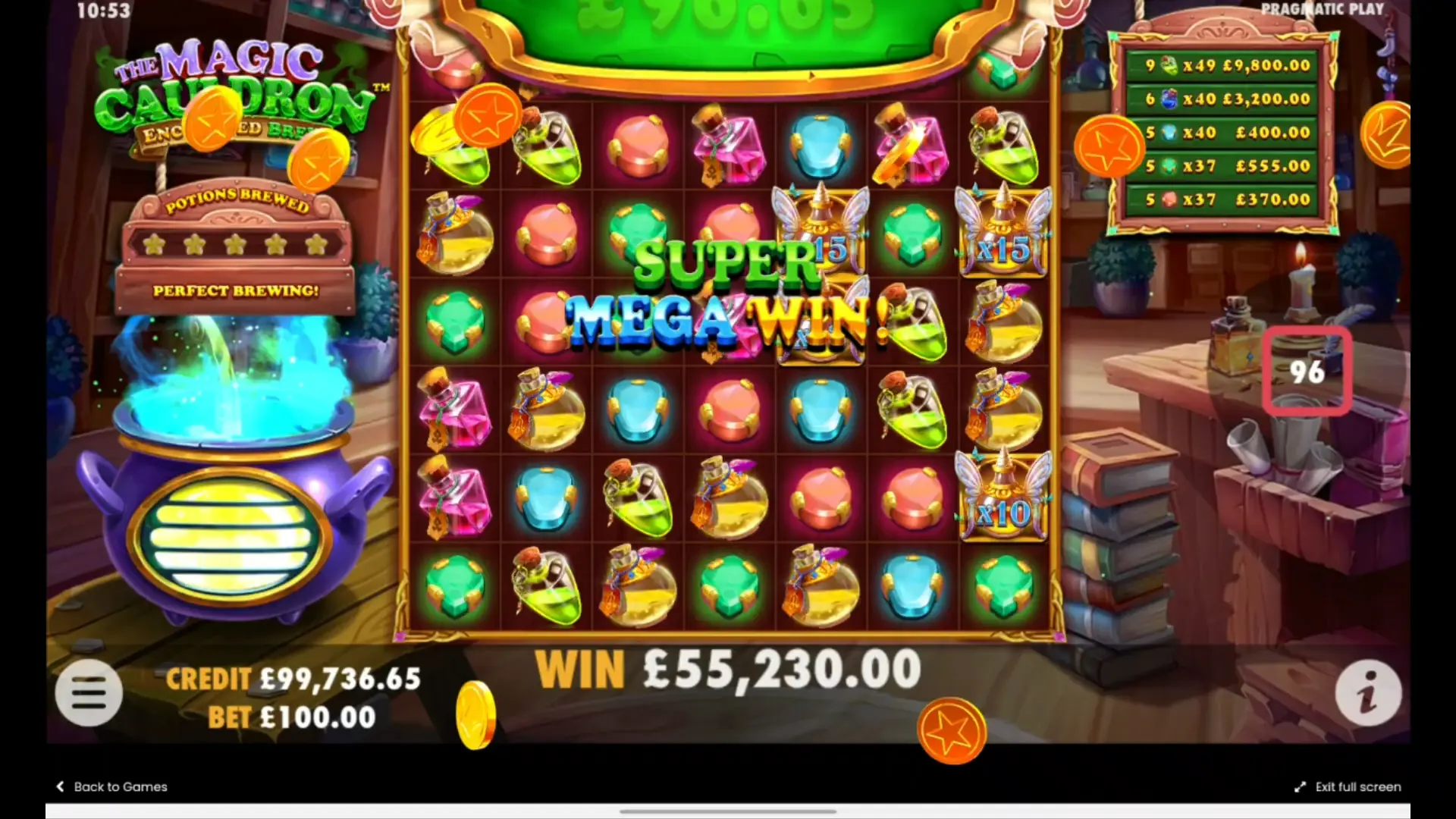 The Magic Cauldron slot bets